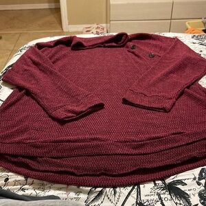 French Laundry Red and Black Textured Knit